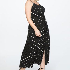 ELOQUII Printed Tie Front Maxi Dress